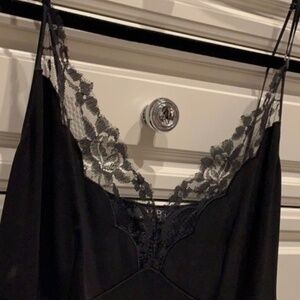 bcbg maxazria sexy Black cami/ slip dress with lace detail size Small